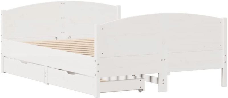 vidaXL Σκελετός Κρεβ. Χωρίς Στρώμα Λευκό 120x190 εκ Μασίφ Πεύκο
