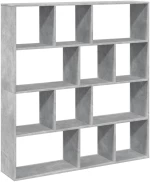 vidaXL Βιβλιοθήκη Γκρι Σκυροδέματος 132x29x141,5εκ. Επεξεργασμένο Ξύλο