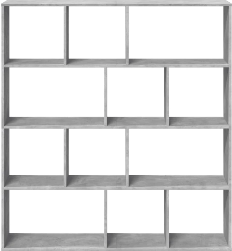 vidaXL Βιβλιοθήκη Γκρι Σκυροδέματος 132x29x141,5εκ. Επεξεργασμένο Ξύλο