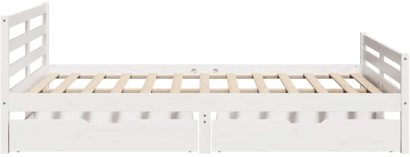 vidaXL Σκελετός Κρεβ. Χωρίς Στρώμα Λευκό 135x190 εκ Μασίφ Πεύκο