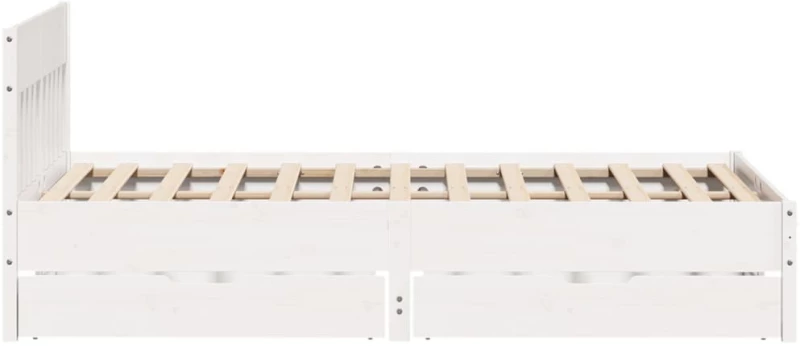 vidaXL Σκελετός Κρεβ. Χωρίς Στρώμα Λευκό 120x190 εκ Μασίφ Πεύκο