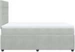 vidaXL Κρεβάτι Boxspring με Στρώμα Ανοιχτό Γκρι 120x190 εκ. Βελούδινο