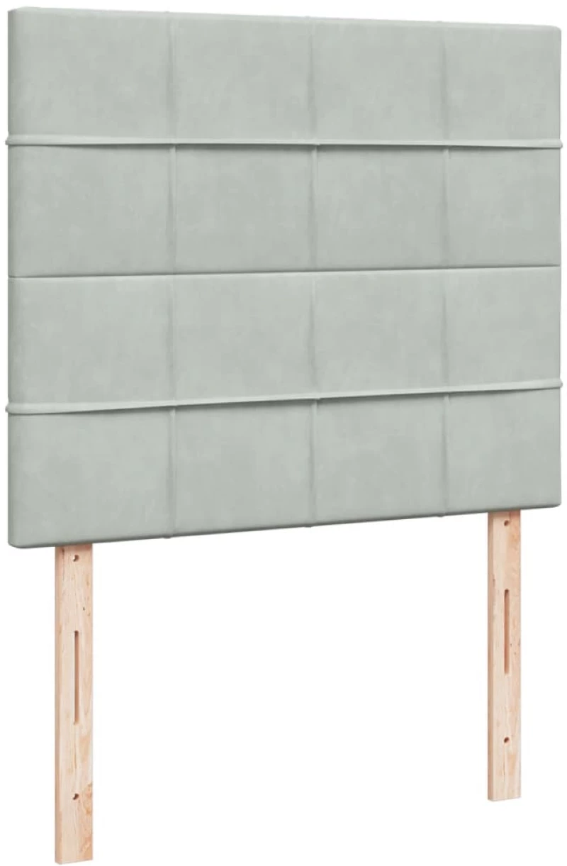 vidaXL Κρεβάτι Boxspring με Στρώμα Ανοιχτό Γκρι 120x190 εκ. Βελούδινο