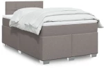 vidaXL Κρεβάτι Boxspring με Στρώμα Taupe 120x190 εκ. Υφασμάτινο