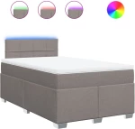 vidaXL Κρεβάτι Boxspring με Στρώμα Taupe 120x190 εκ. Υφασμάτινο