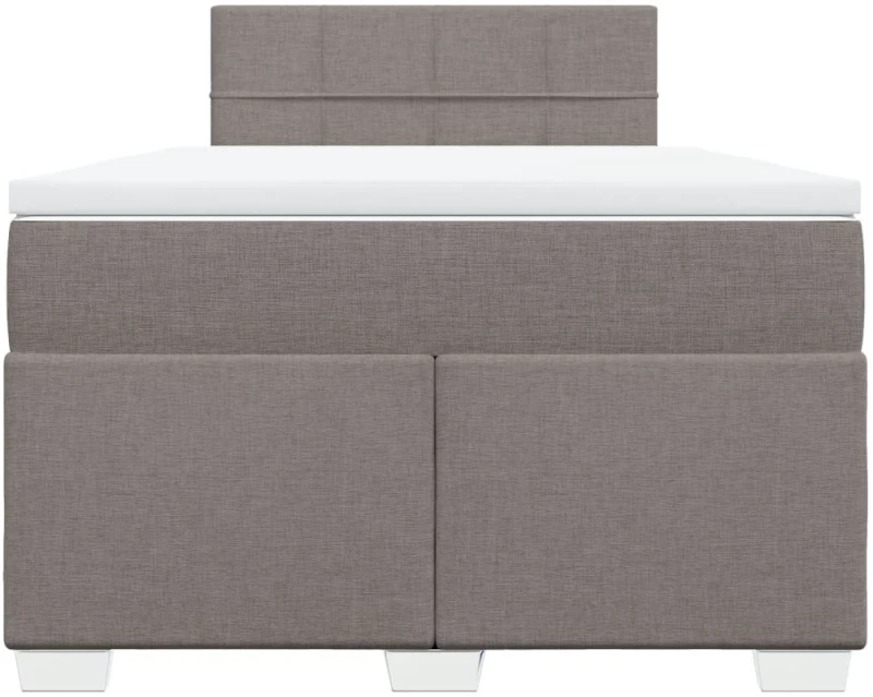 vidaXL Κρεβάτι Boxspring με Στρώμα Taupe 120x190 εκ. Υφασμάτινο