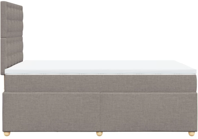vidaXL Κρεβάτι Boxspring με Στρώμα Taupe 120x190 εκ. Υφασμάτινο