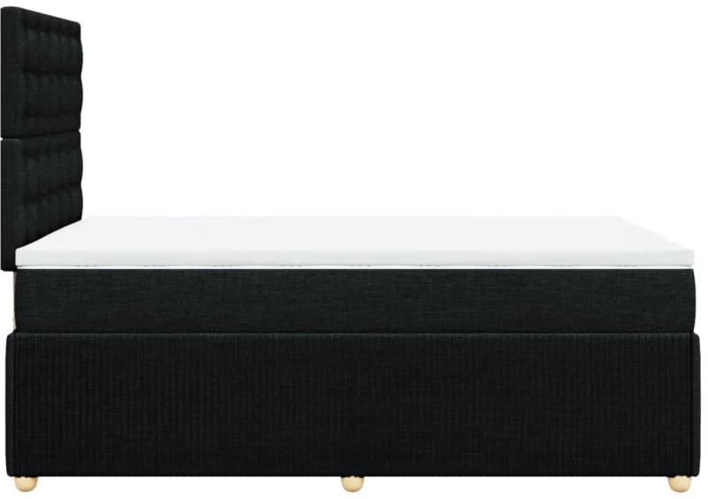 vidaXL Κρεβάτι Boxspring με Στρώμα Μαύρο 120x190 εκ. Υφασμάτινο