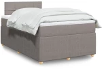 vidaXL Κρεβάτι Boxspring με Στρώμα Taupe 120x190 εκ. Υφασμάτινο