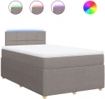 vidaXL Κρεβάτι Boxspring με Στρώμα Taupe 120x190 εκ. Υφασμάτινο