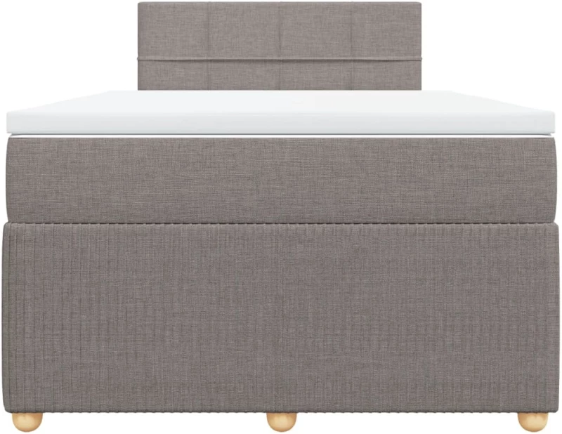 vidaXL Κρεβάτι Boxspring με Στρώμα Taupe 120x190 εκ. Υφασμάτινο