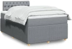 vidaXL Κρεβάτι Boxspring με Στρώμα Ανοιχτό Γκρι 120x190 εκ. Υφασμάτινο