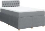 vidaXL Κρεβάτι Boxspring με Στρώμα Ανοιχτό Γκρι 120x190 εκ. Υφασμάτινο