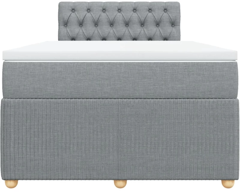 vidaXL Κρεβάτι Boxspring με Στρώμα Ανοιχτό Γκρι 120x190 εκ. Υφασμάτινο