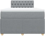 vidaXL Κρεβάτι Boxspring με Στρώμα Ανοιχτό Γκρι 120x190 εκ. Υφασμάτινο