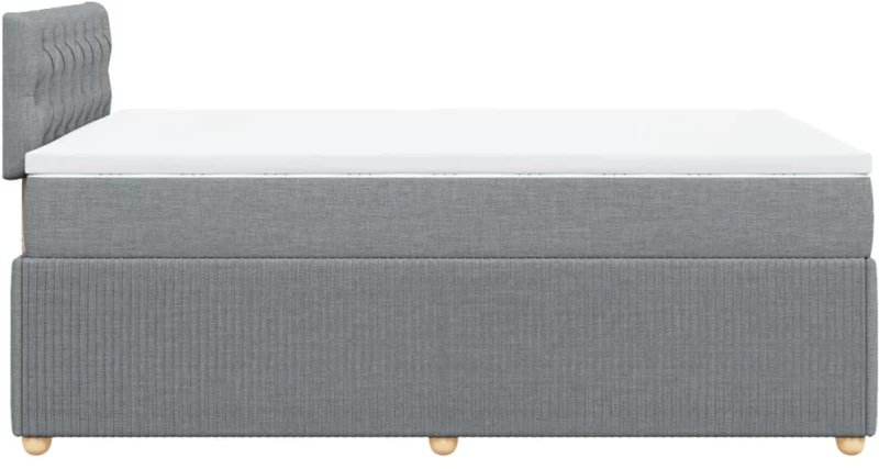 vidaXL Κρεβάτι Boxspring με Στρώμα Ανοιχτό Γκρι 120x190 εκ. Υφασμάτινο