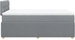 vidaXL Κρεβάτι Boxspring με Στρώμα Ανοιχτό Γκρι 120x190 εκ. Υφασμάτινο