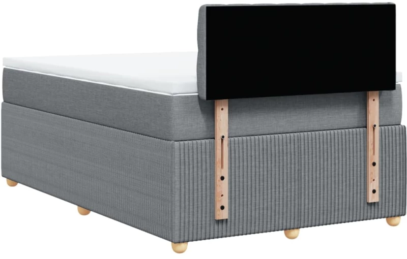 vidaXL Κρεβάτι Boxspring με Στρώμα Ανοιχτό Γκρι 120x190 εκ. Υφασμάτινο