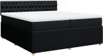 vidaXL Κρεβάτι Boxspring με Στρώμα Μαύρο 200x200 εκ. Υφασμάτινο
