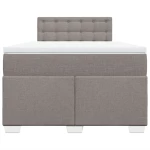 vidaXL Κρεβάτι Boxspring με Στρώμα Taupe 120x190 εκ. Υφασμάτινο
