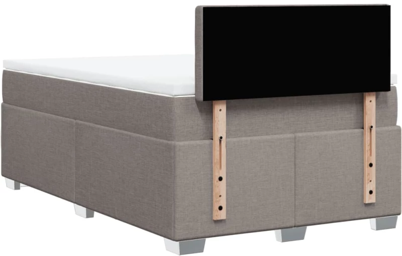 vidaXL Κρεβάτι Boxspring με Στρώμα Taupe 120x190 εκ. Υφασμάτινο