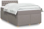 vidaXL Κρεβάτι Boxspring με Στρώμα Taupe 120x190 εκ. Υφασμάτινο
