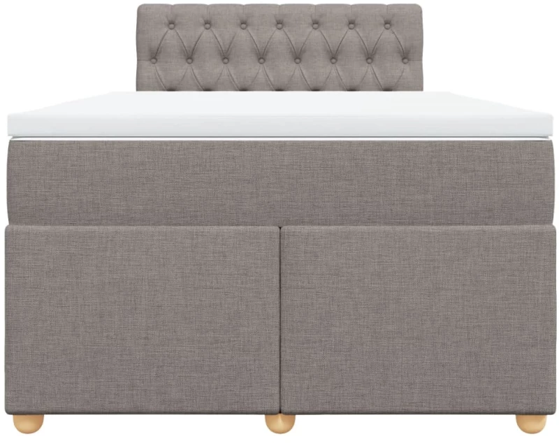vidaXL Κρεβάτι Boxspring με Στρώμα Taupe 120x190 εκ. Υφασμάτινο