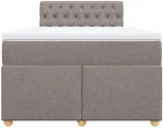 vidaXL Κρεβάτι Boxspring με Στρώμα Taupe 120x190 εκ. Υφασμάτινο