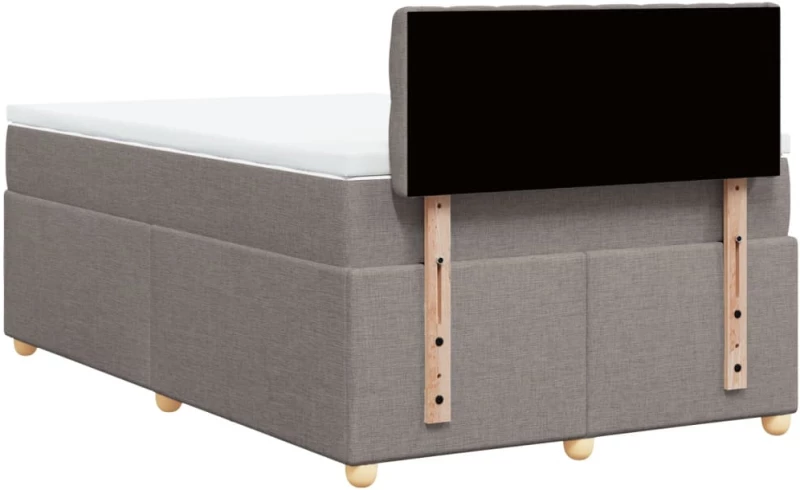 vidaXL Κρεβάτι Boxspring με Στρώμα Taupe 120x190 εκ. Υφασμάτινο