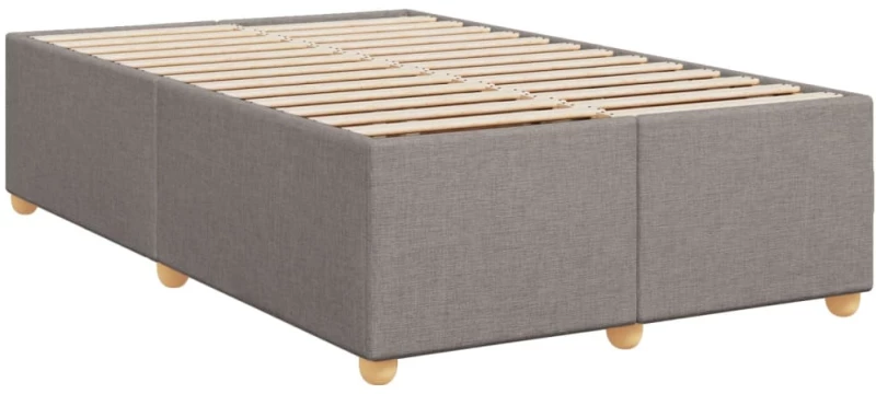 vidaXL Κρεβάτι Boxspring με Στρώμα Taupe 120x190 εκ. Υφασμάτινο