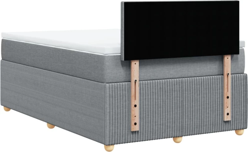 vidaXL Κρεβάτι Boxspring με Στρώμα Ανοιχτό Γκρι 120x190 εκ. Υφασμάτινο