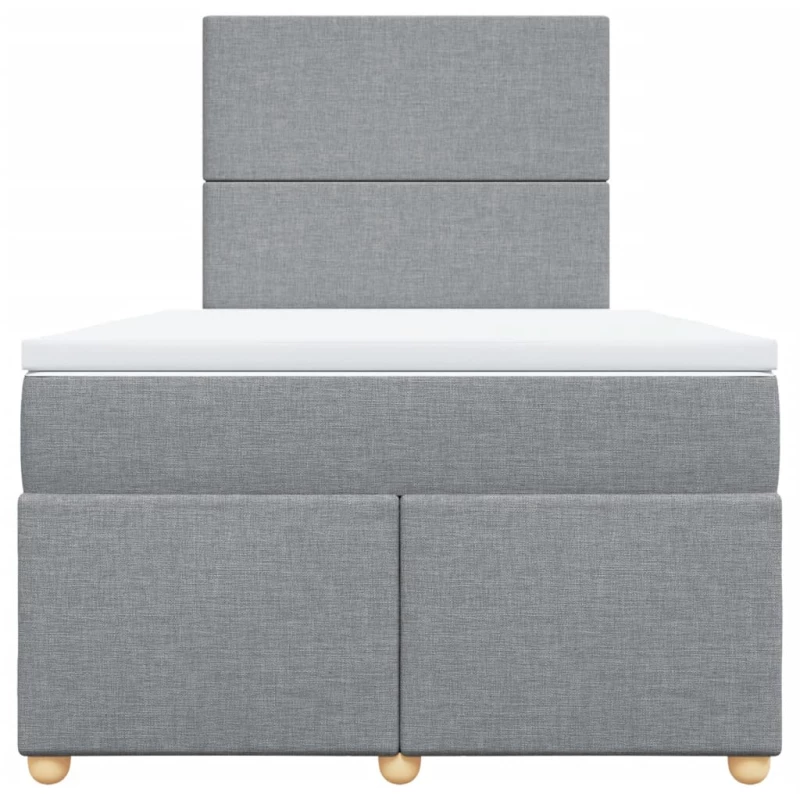 vidaXL Κρεβάτι Boxspring με Στρώμα Ανοιχτό Γκρι 120x190 εκ. Υφασμάτινο