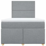 vidaXL Κρεβάτι Boxspring με Στρώμα Ανοιχτό Γκρι 120x190 εκ. Υφασμάτινο