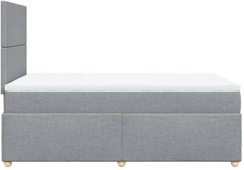 vidaXL Κρεβάτι Boxspring με Στρώμα Ανοιχτό Γκρι 120x190 εκ. Υφασμάτινο
