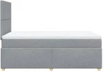vidaXL Κρεβάτι Boxspring με Στρώμα Ανοιχτό Γκρι 120x190 εκ. Υφασμάτινο