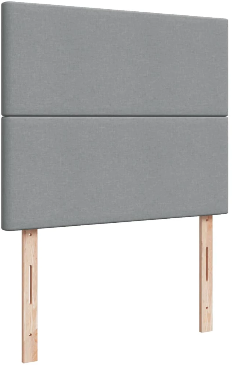 vidaXL Κρεβάτι Boxspring με Στρώμα Ανοιχτό Γκρι 120x190 εκ. Υφασμάτινο