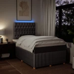 vidaXL Κρεβάτι Boxspring με Στρώμα Taupe 120x190 εκ. Υφασμάτινο