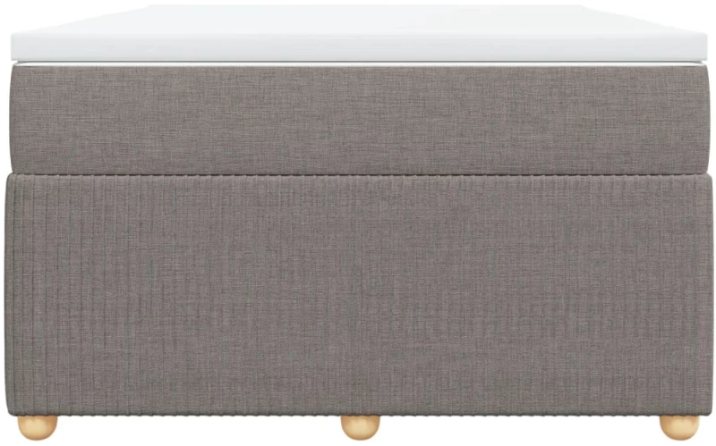 vidaXL Κρεβάτι Boxspring με Στρώμα Taupe 120x190 εκ. Υφασμάτινο