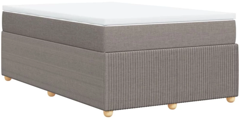 vidaXL Κρεβάτι Boxspring με Στρώμα Taupe 120x190 εκ. Υφασμάτινο