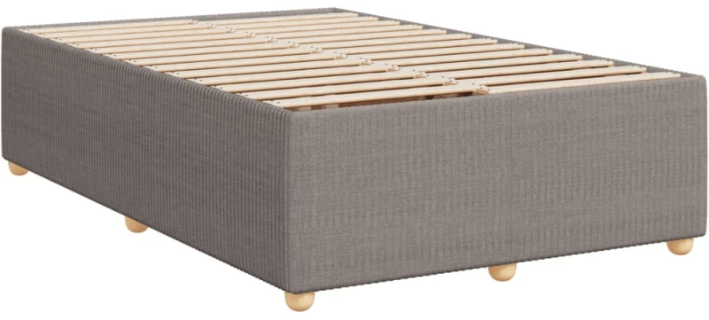 vidaXL Κρεβάτι Boxspring με Στρώμα Taupe 120x190 εκ. Υφασμάτινο