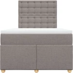 vidaXL Κρεβάτι Boxspring με Στρώμα Taupe 120x190 εκ. Υφασμάτινο