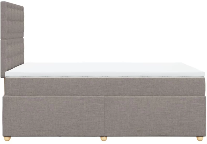 vidaXL Κρεβάτι Boxspring με Στρώμα Taupe 120x190 εκ. Υφασμάτινο