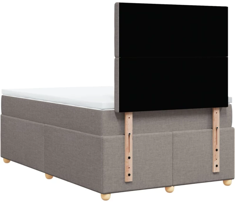 vidaXL Κρεβάτι Boxspring με Στρώμα Taupe 120x190 εκ. Υφασμάτινο