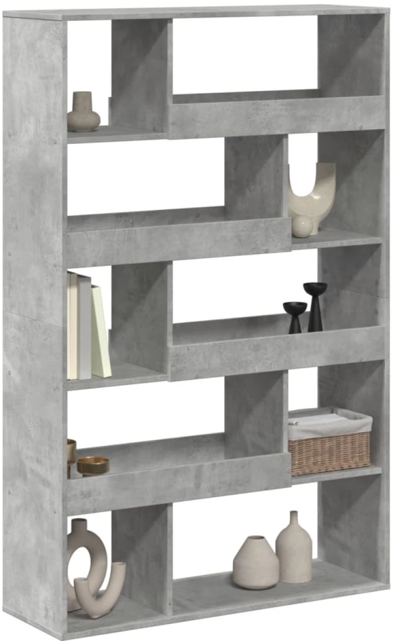 vidaXL Βιβλιοθήκη Γκρι Σκυροδέματος 100x33x156,5 εκ. Επεξεργ. Ξύλο