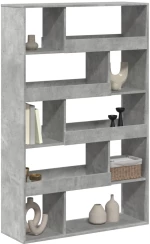 vidaXL Βιβλιοθήκη Γκρι Σκυροδέματος 100x33x156,5 εκ. Επεξεργ. Ξύλο