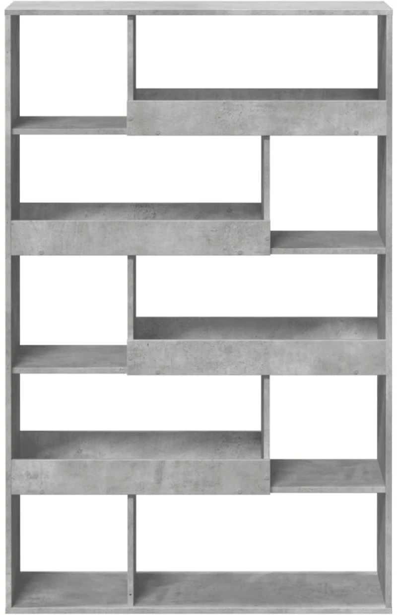 vidaXL Βιβλιοθήκη Γκρι Σκυροδέματος 100x33x156,5 εκ. Επεξεργ. Ξύλο