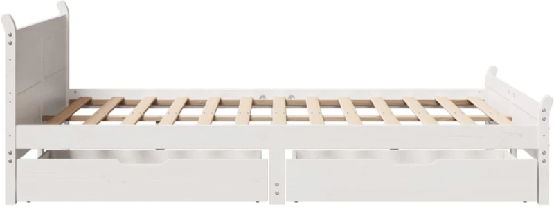 vidaXL Σκελετός Κρεβ. Χωρίς Στρώμα Λευκό 135x190 εκ Μασίφ Πεύκο