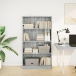 vidaXL Βιβλιοθήκη Γκρι Sonoma 80x24x143 εκ. από Επεξεργασμένο Ξύλο