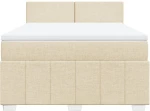 vidaXL Κρεβάτι Boxspring με Στρώμα Κρεμ 140x200 εκ. Υφασμάτινο