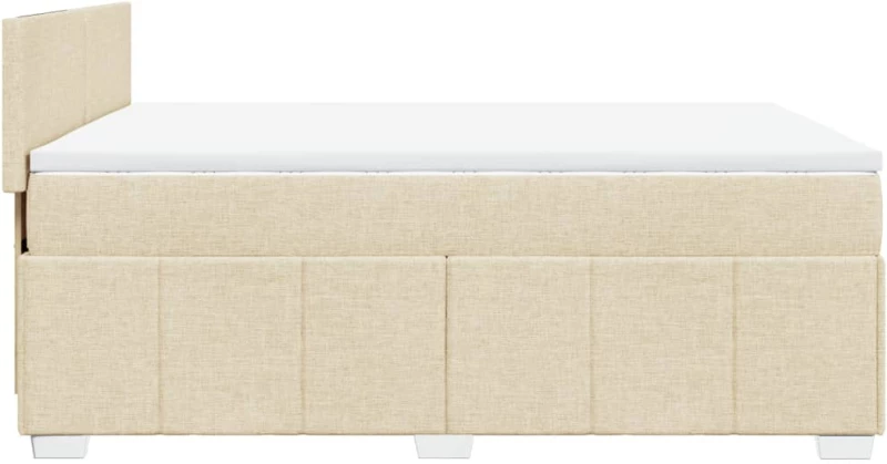 vidaXL Κρεβάτι Boxspring με Στρώμα Κρεμ 140x200 εκ. Υφασμάτινο